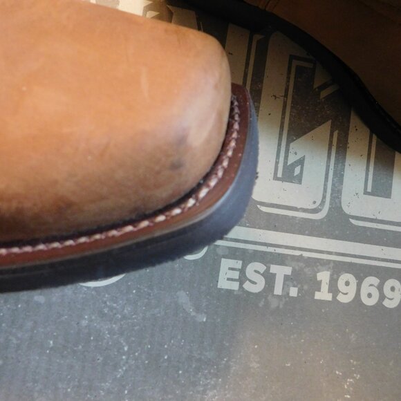 Dingo Rev-Up Gaucho Brown Leather Men's Boot Size 11.5 Wide NEW IN BOX - Picture 10 of 12